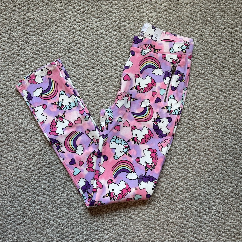 Cute Girls Unicorn Pants Size 14